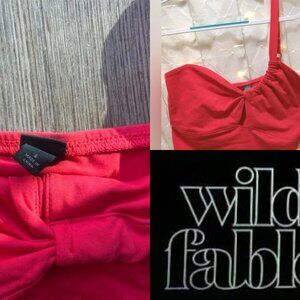 Wild Fable Vibrant Red Gathered Top